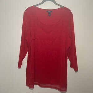 Alfani Women New Years Eve Holiday Christmas Tiered Top Mesh Sleeves - Size 2X